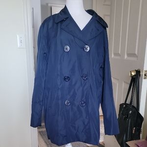 Ralph Lauren Authentic Marine Supply Company Women's Navy Double-Breasted Coat